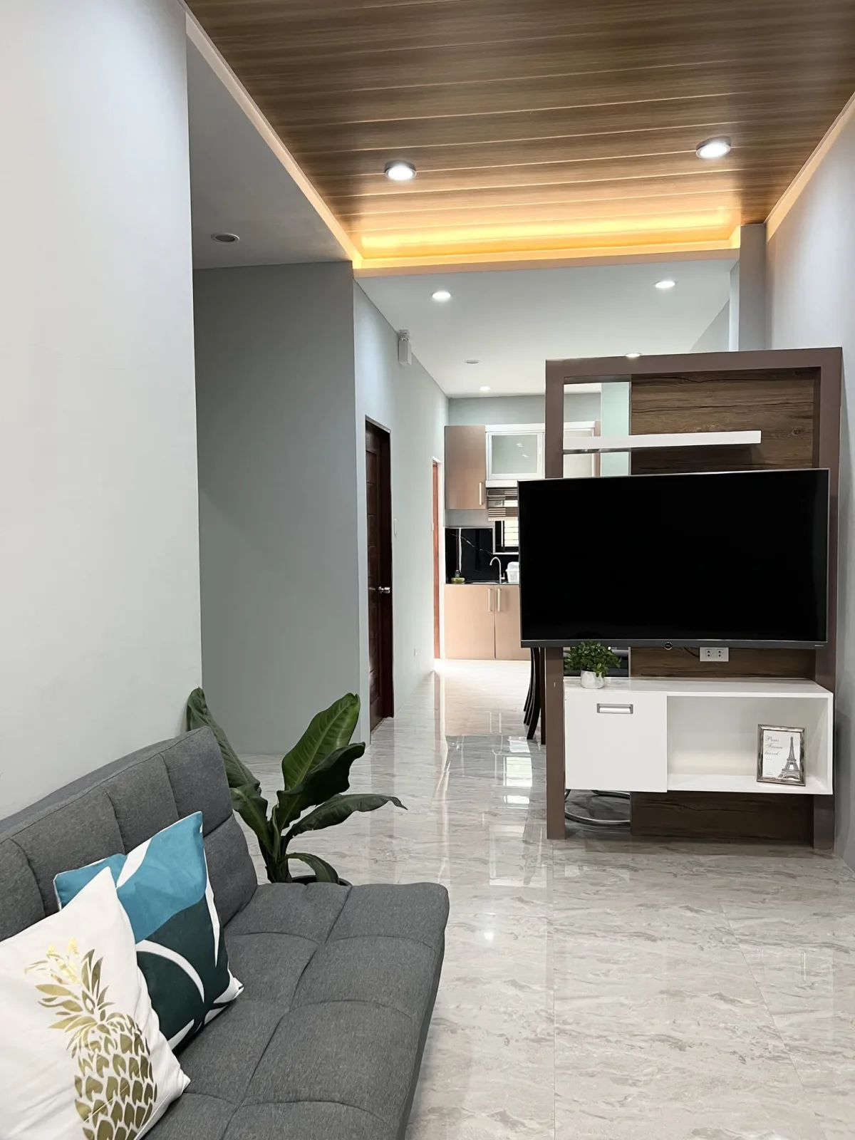 Living area with sofa and Smart TV